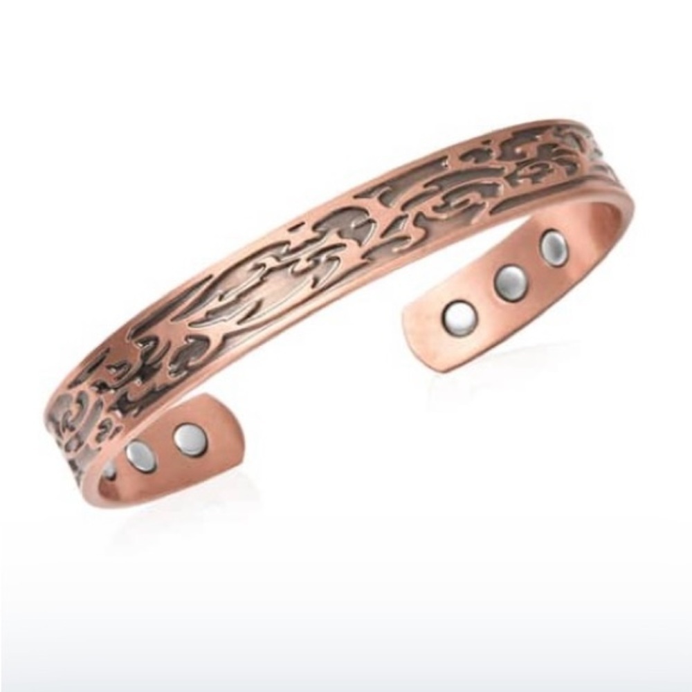 Abstract Pattern Magnetic Therapy Cuff Bracelet - Picture 4 of 7